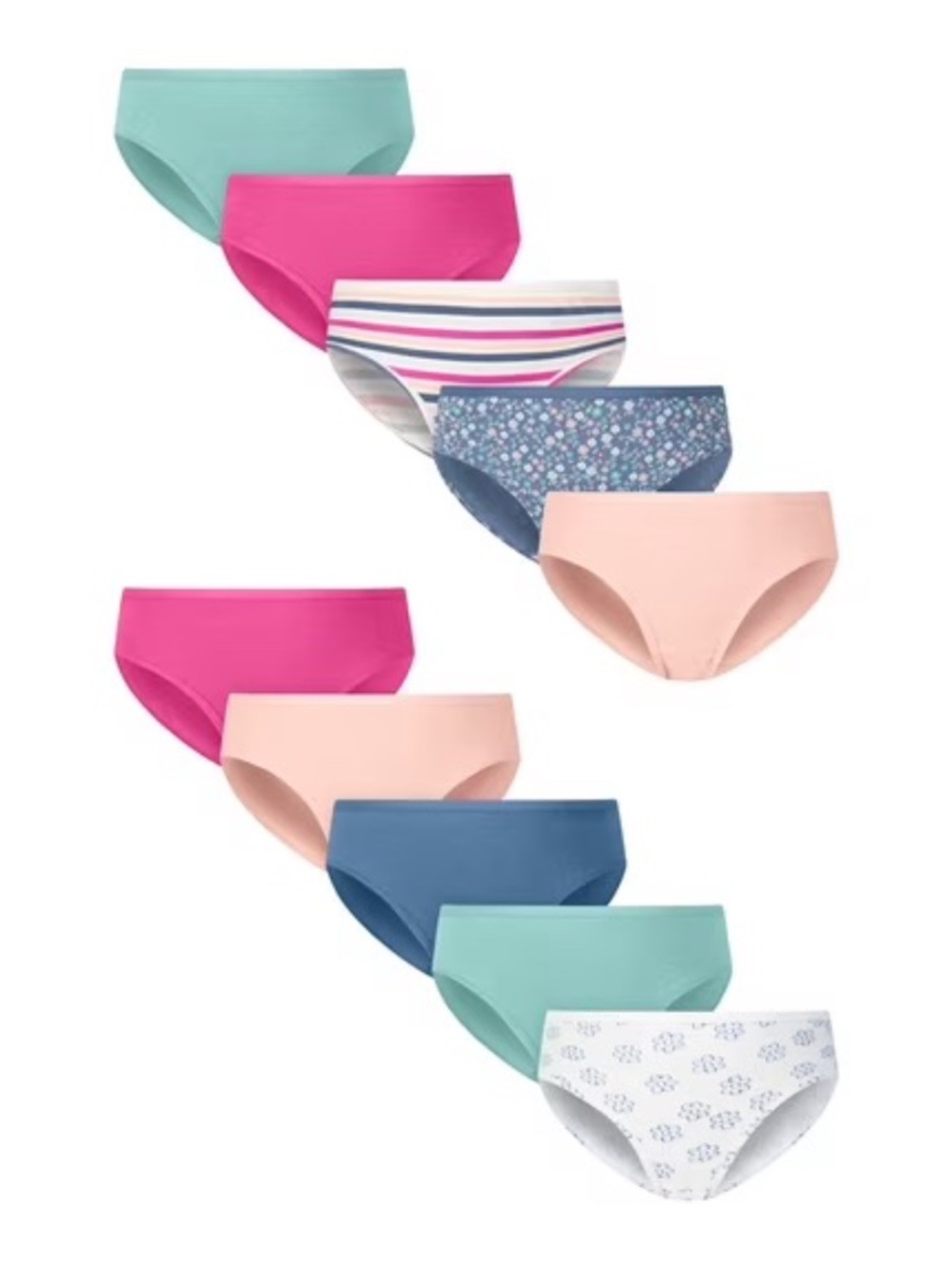 Hanes Girls' Brief Underwear, Stretch Cotton Panties for Girls, Assorted, 12-Pac